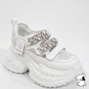 Calzado Borcego Blanco con Strass