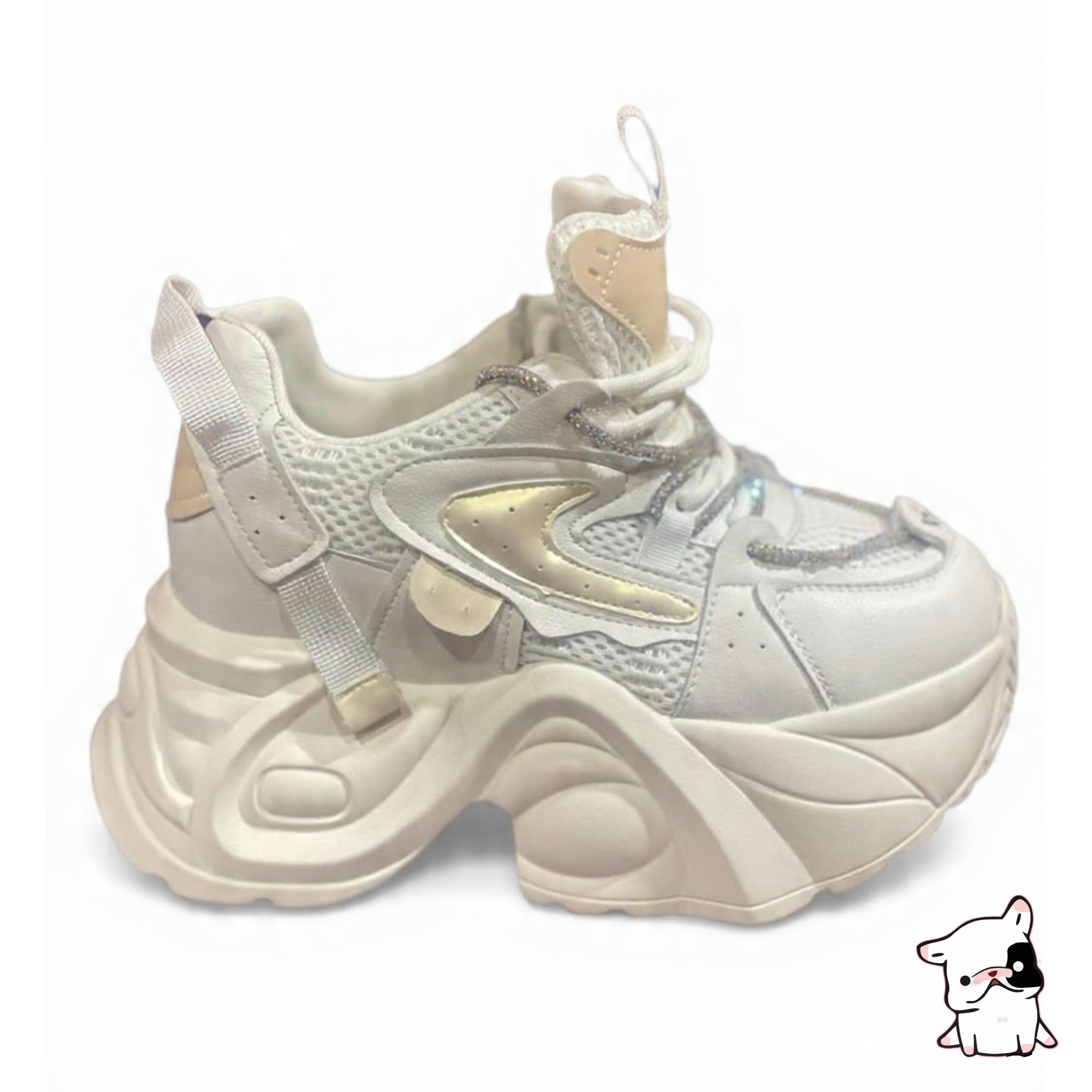 Calzado con plataforma cuero blanco - Image 3