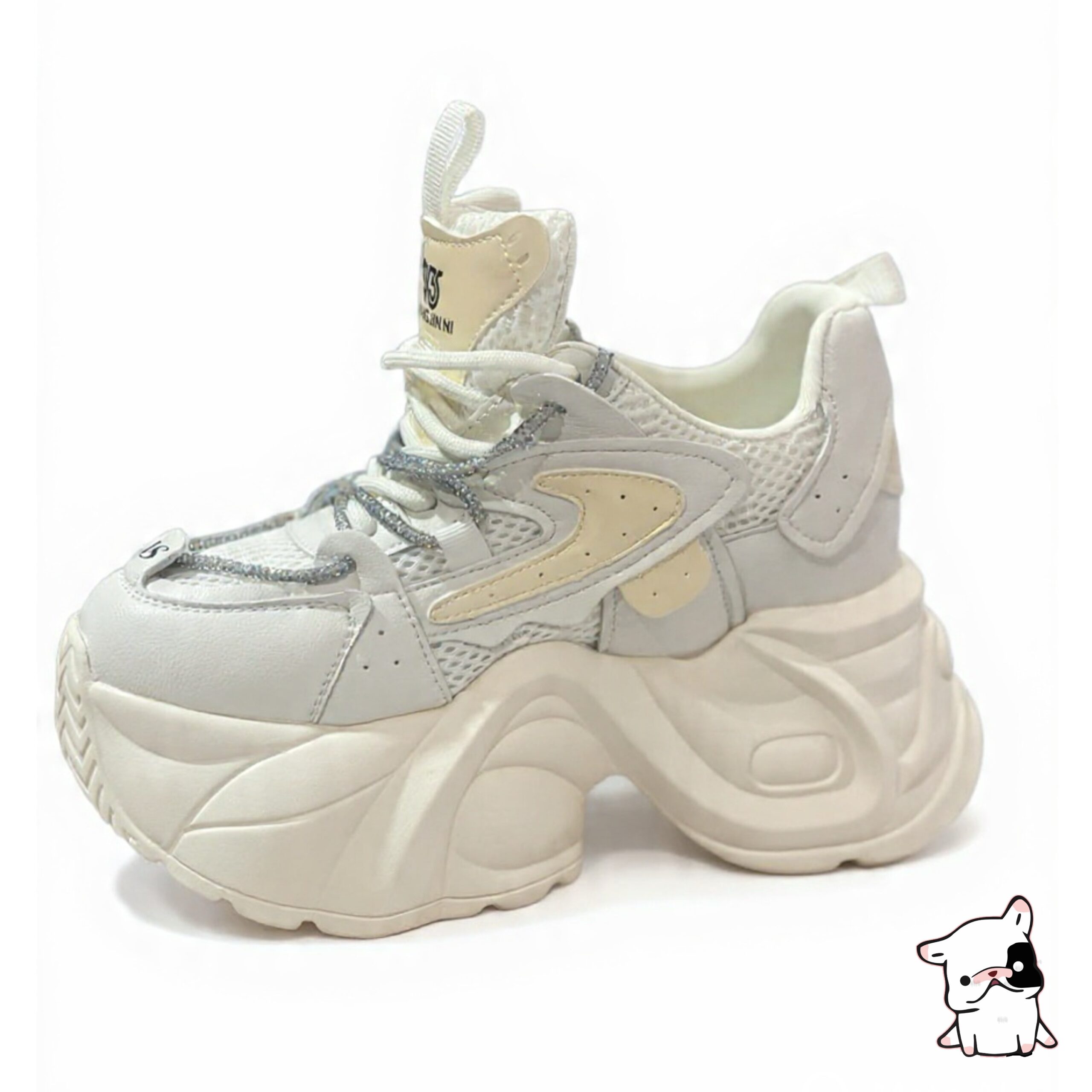 Calzado con plataforma cuero blanco - Image 2